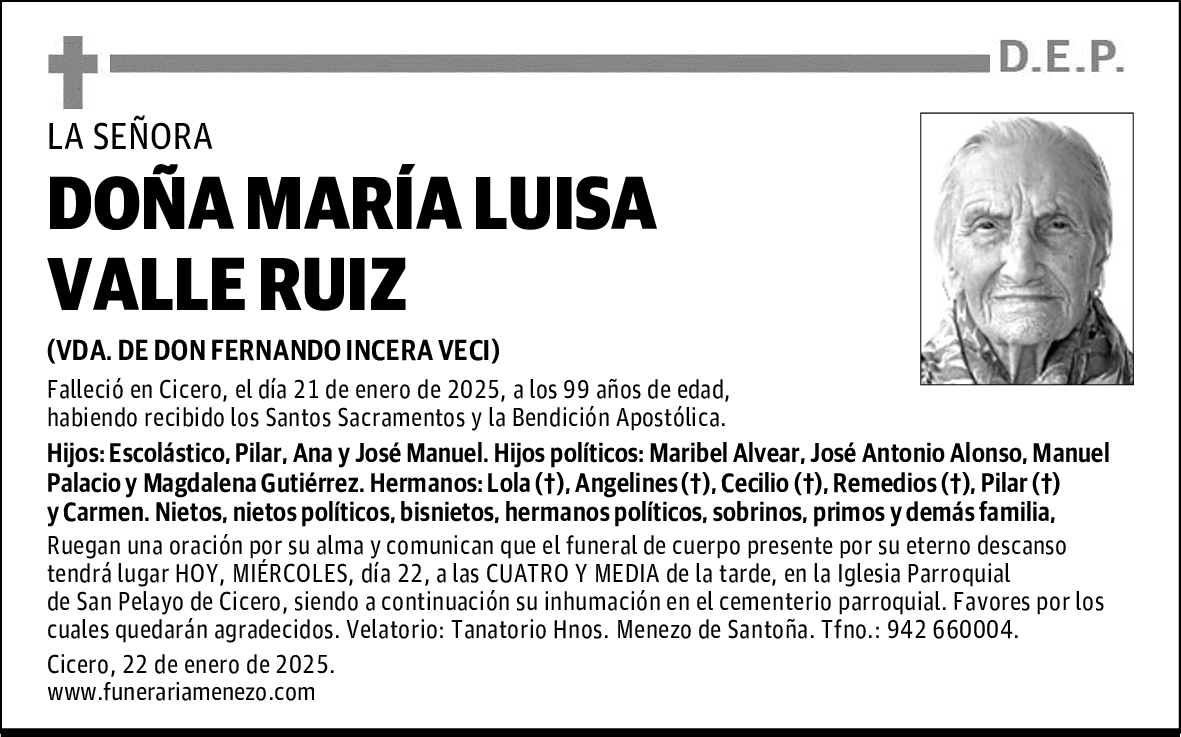 DOÑA MARÍA LUISA VALLE RUIZ