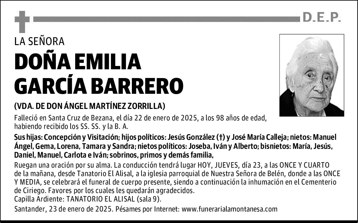 DOÑA EMILIA GARCÍA BARRERO