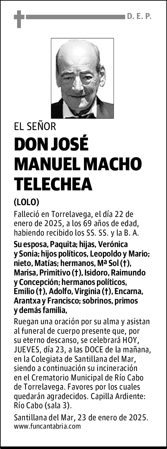 DON JOSÉ MANUEL MACHO TELECHEA