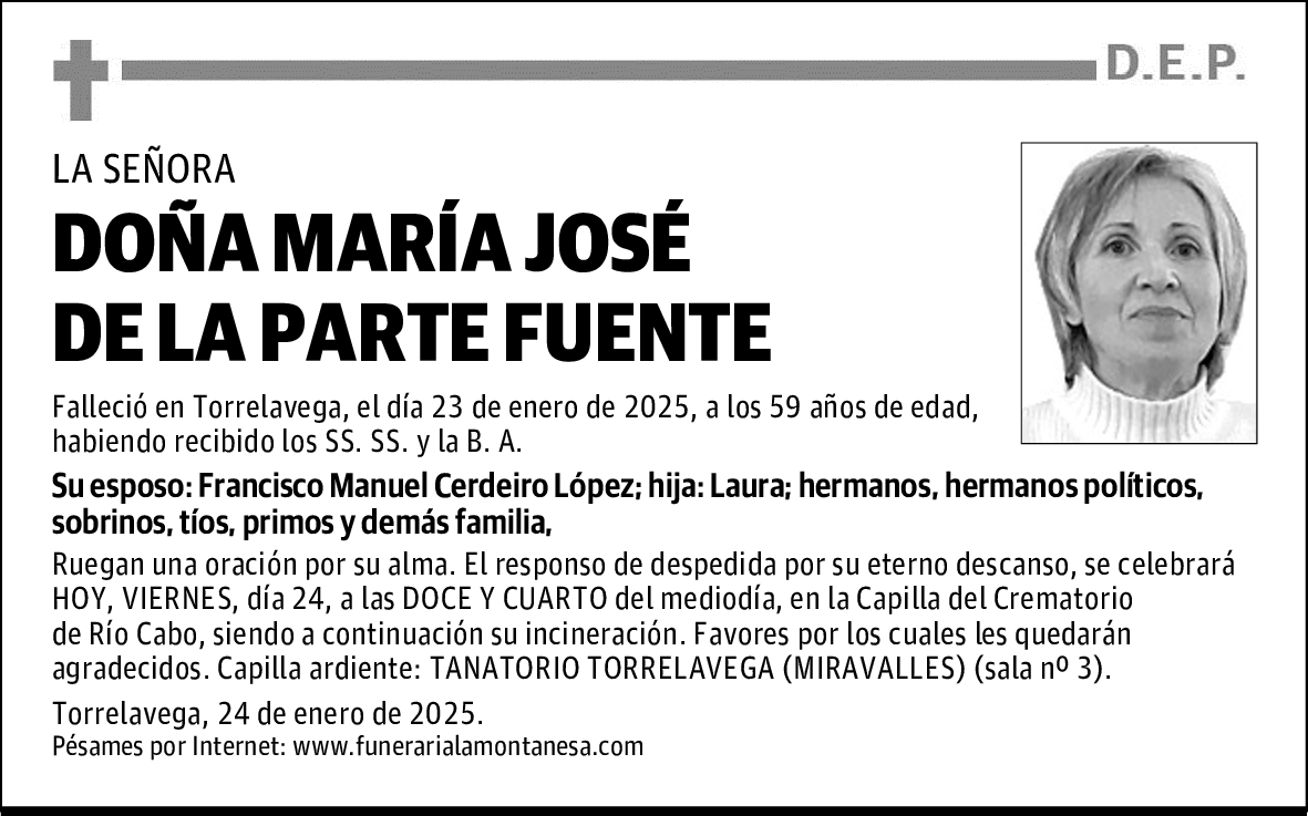 DOÑA MARÍA JOSÉ DE LA PARTE FUENTE