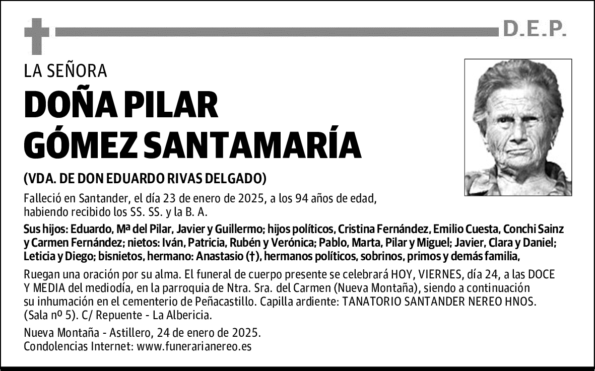 DOÑA PILAR GÓMEZ SANTAMARÍA
