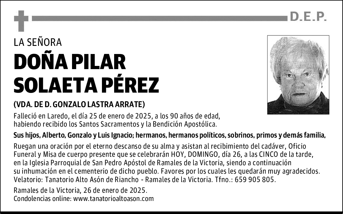 DOÑA PILAR SOLAETA PÉREZ