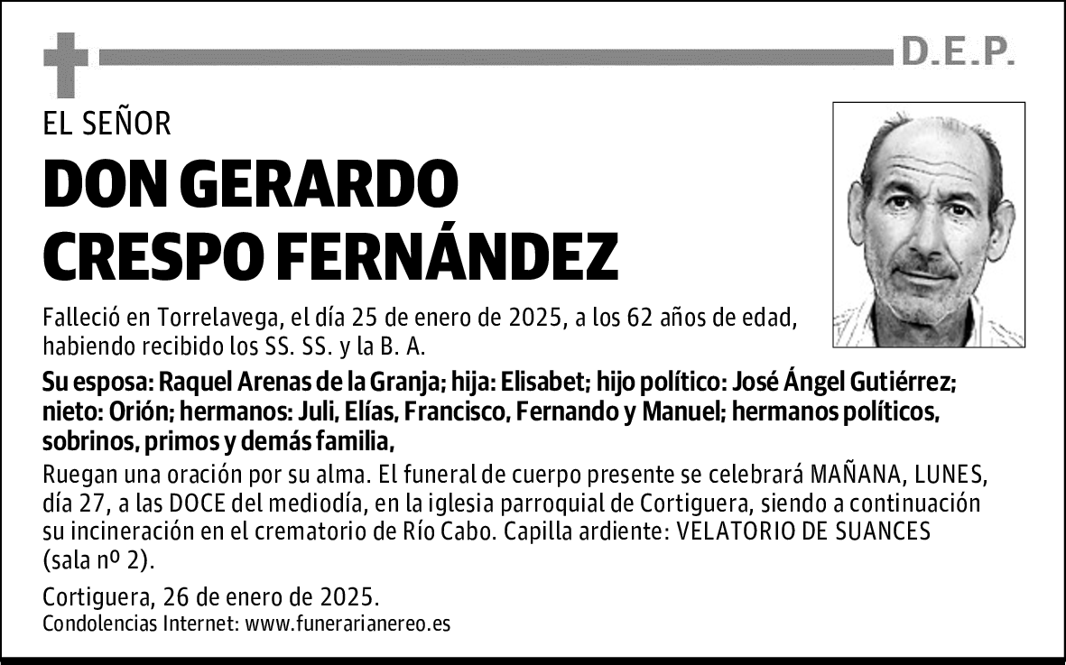 DON GERARDO CRESPO FERNÁNDEZ