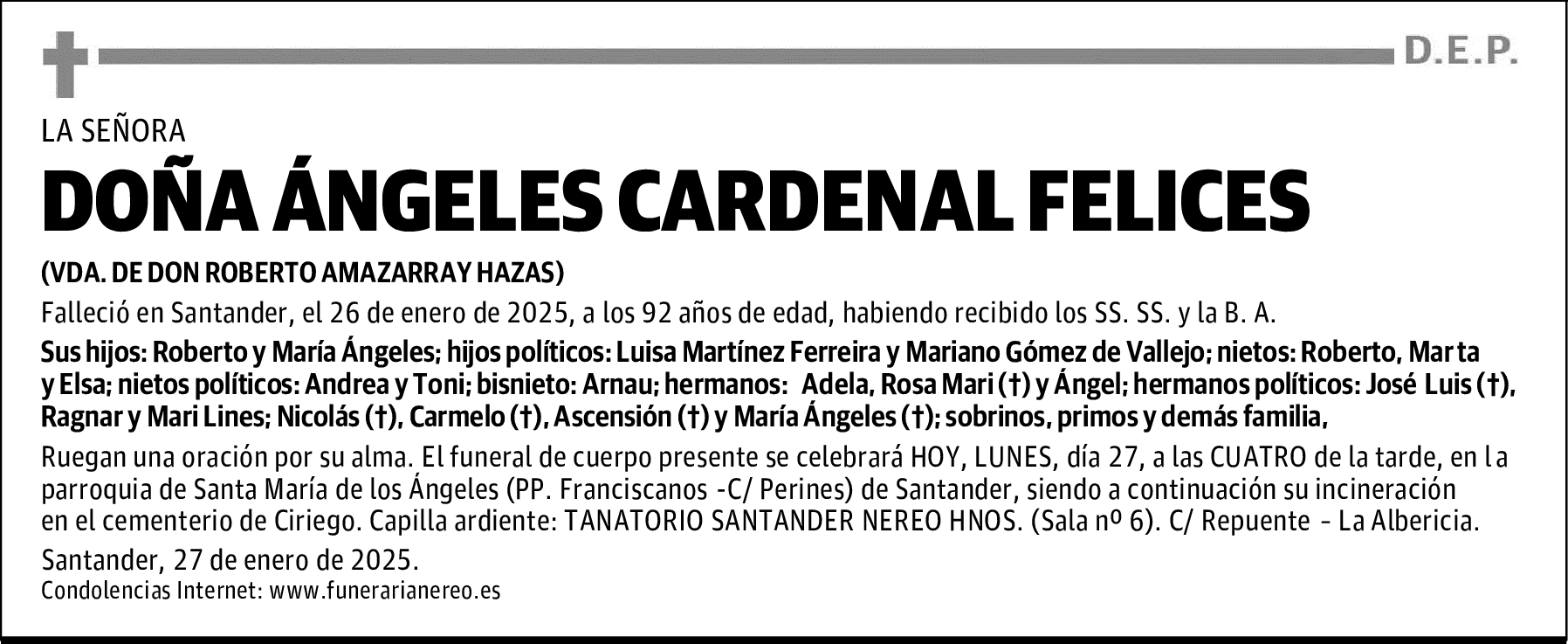 DOÑA ÁNGELES CARDENAL FELICES