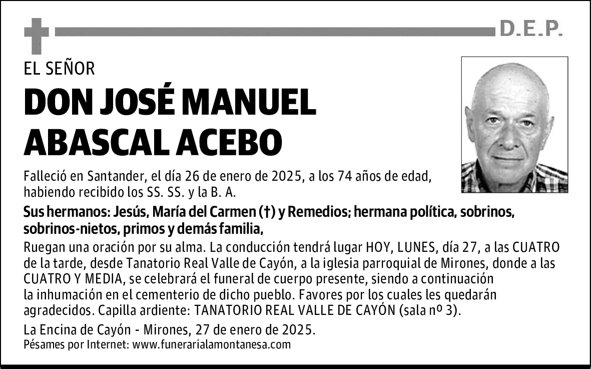 DON JOSÉ MANUEL ABASCAL ACEBO