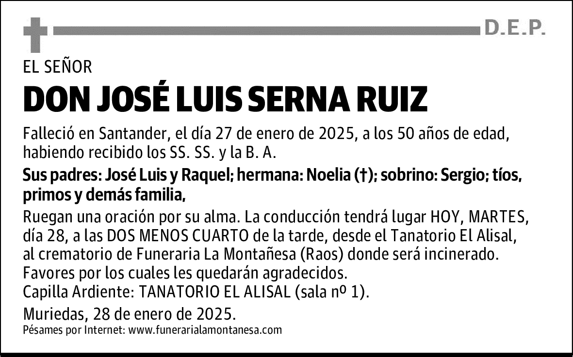 DON JOSÉ LUIS SERNA RUIZ