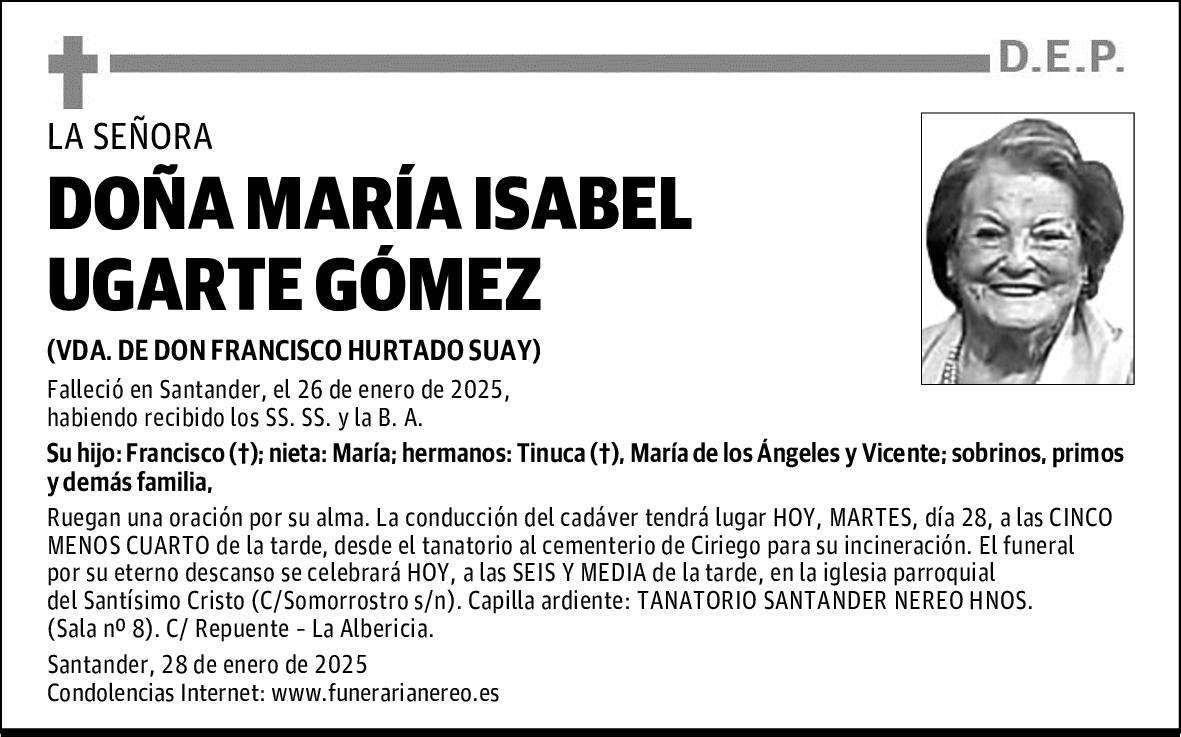 DOÑA MARÍA ISABEL UGARTE GÓMEZ