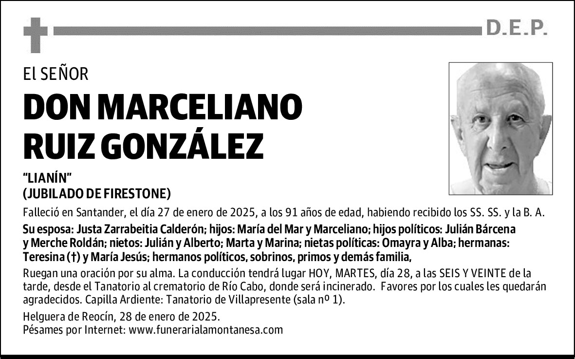 DON MARCELIANO RUIZ GONZÁLEZ