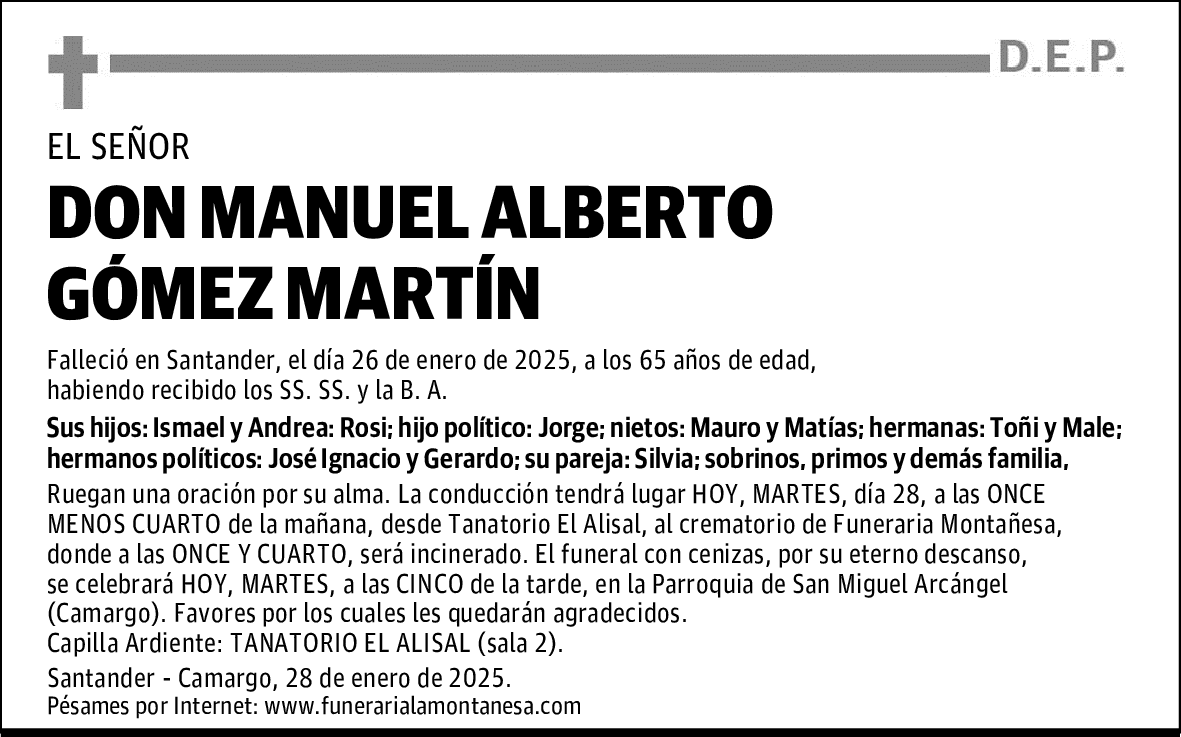 DON MANUEL ALBERTO GÓMEZ MARTÍN