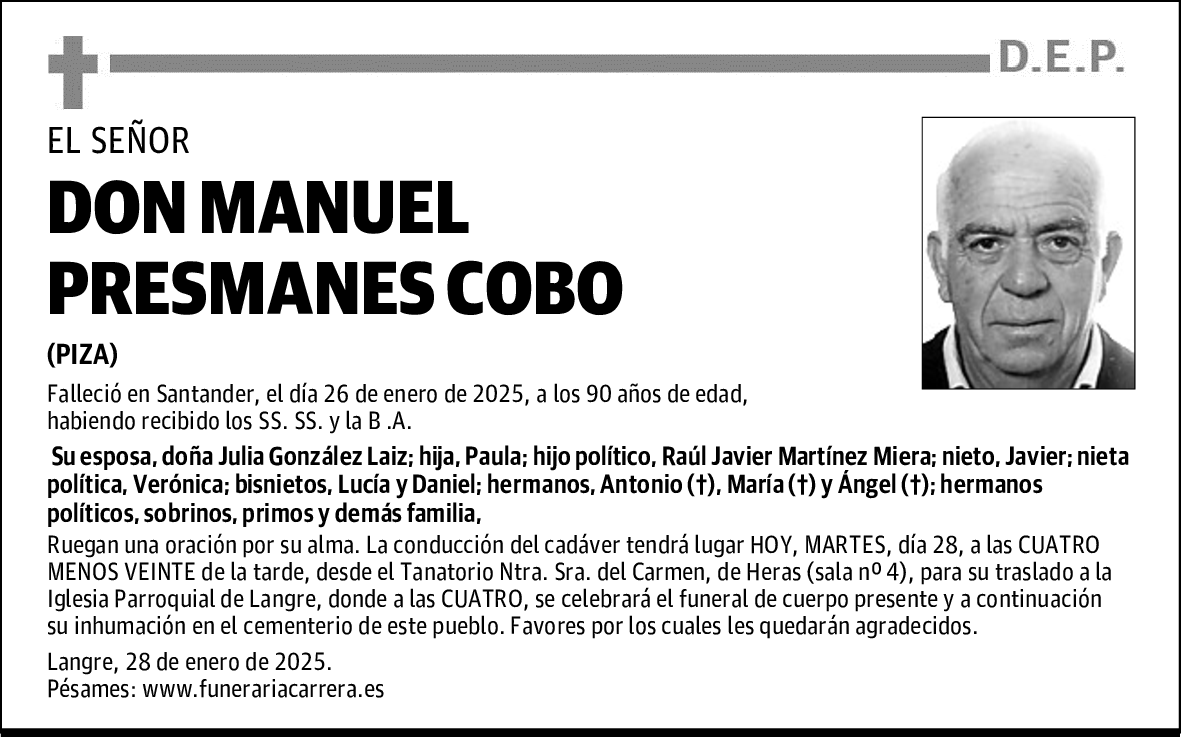 DON MANUEL PRESMANES COBO