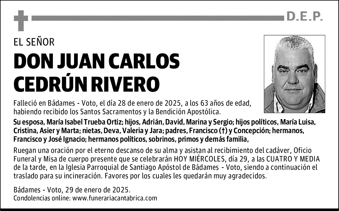 DON JUAN CARLOS CEDRÚN RIVERO