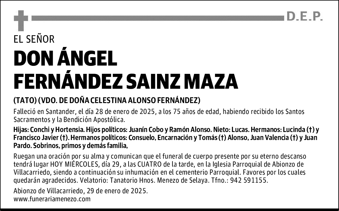 DON ÁNGEL FERNÁNDEZ SAINZ MAZA