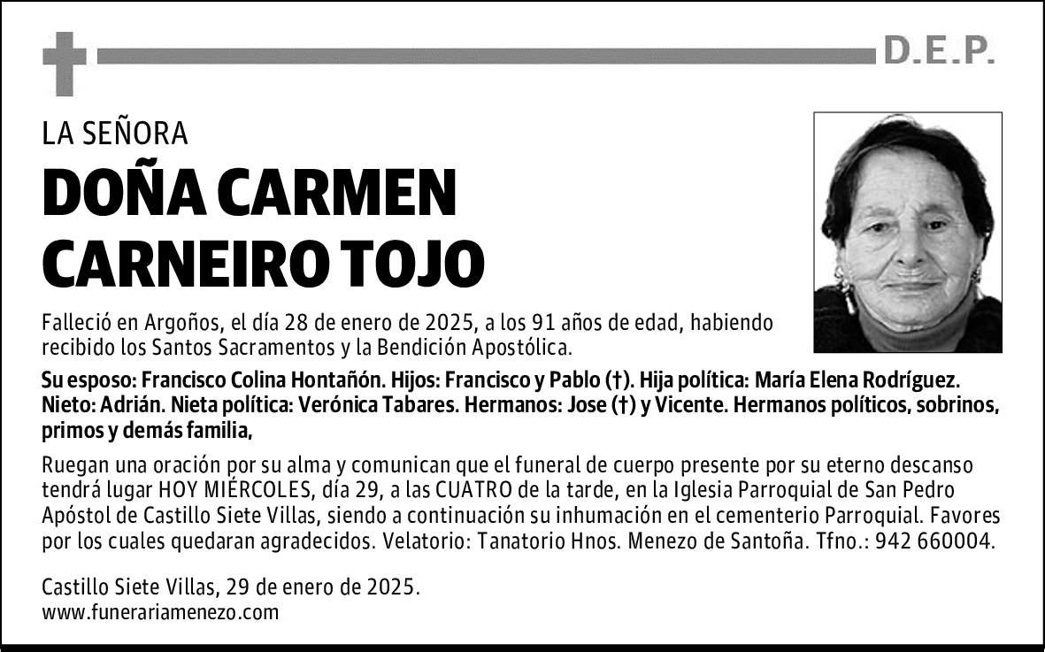 DOÑA CARMEN CARNEIRO TOJO