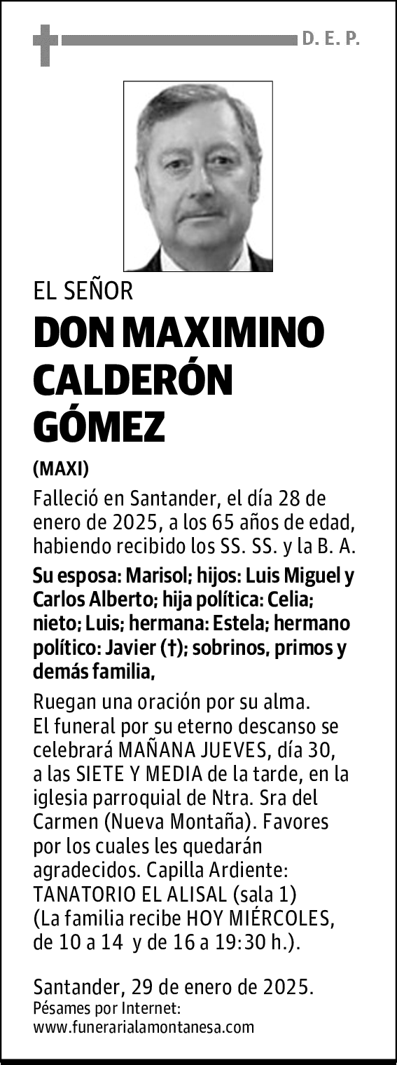 DON MAXIMINO CALDERÓN GÓMEZ