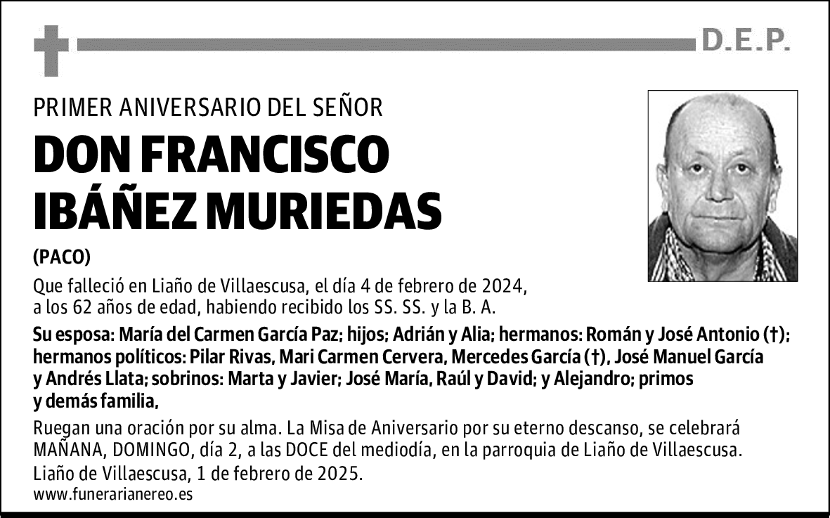 DON FRANCISCO IBÁÑEZ MURIEDAS