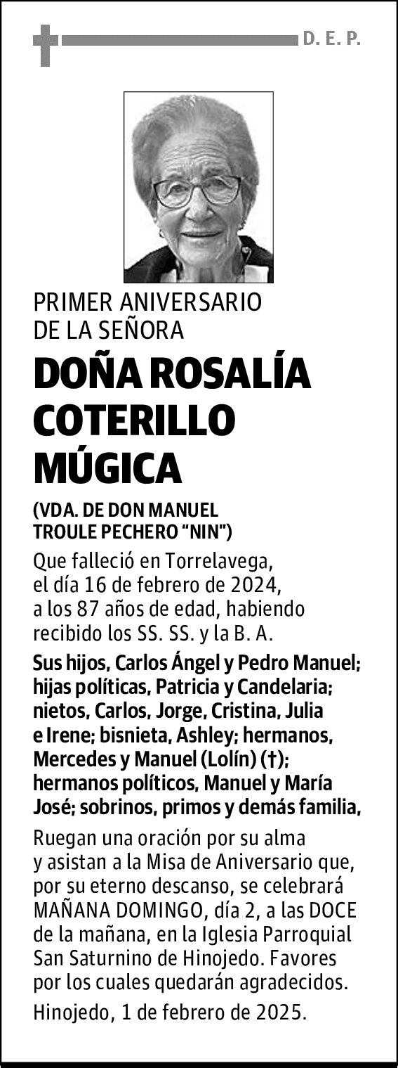 DOÑA ROSALÍA COTERILLO MÚGICA