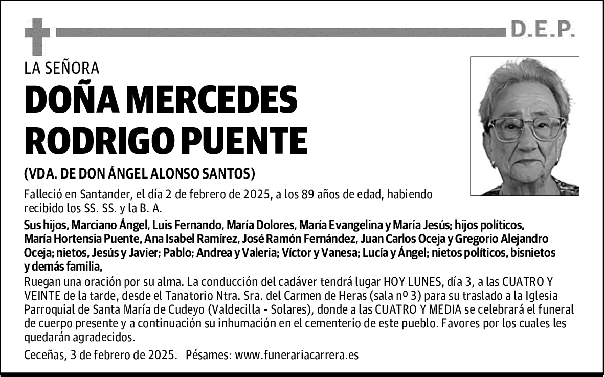 DOÑA MERCEDES RODRIGO PUENTE