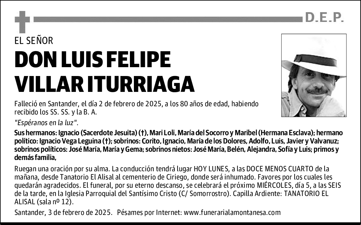 DON LUIS FELIPE VILLAR ITURRIAGA