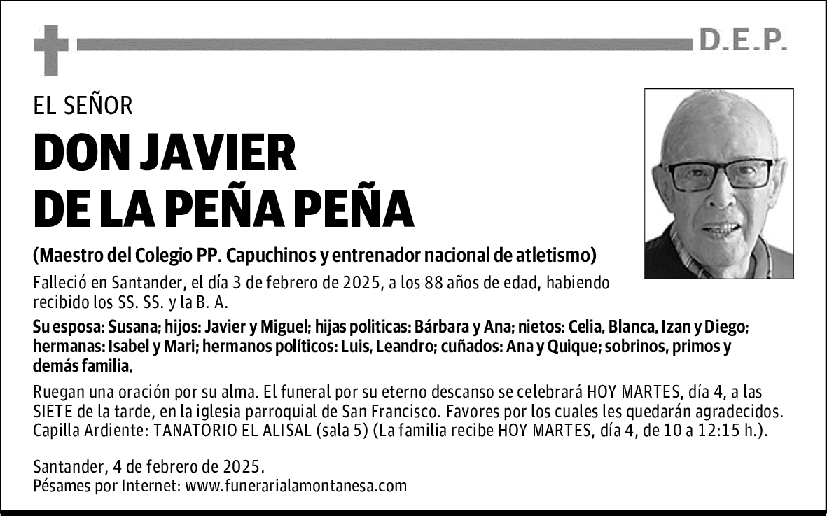 DON JAVIER DE LA PEÑA PEÑA