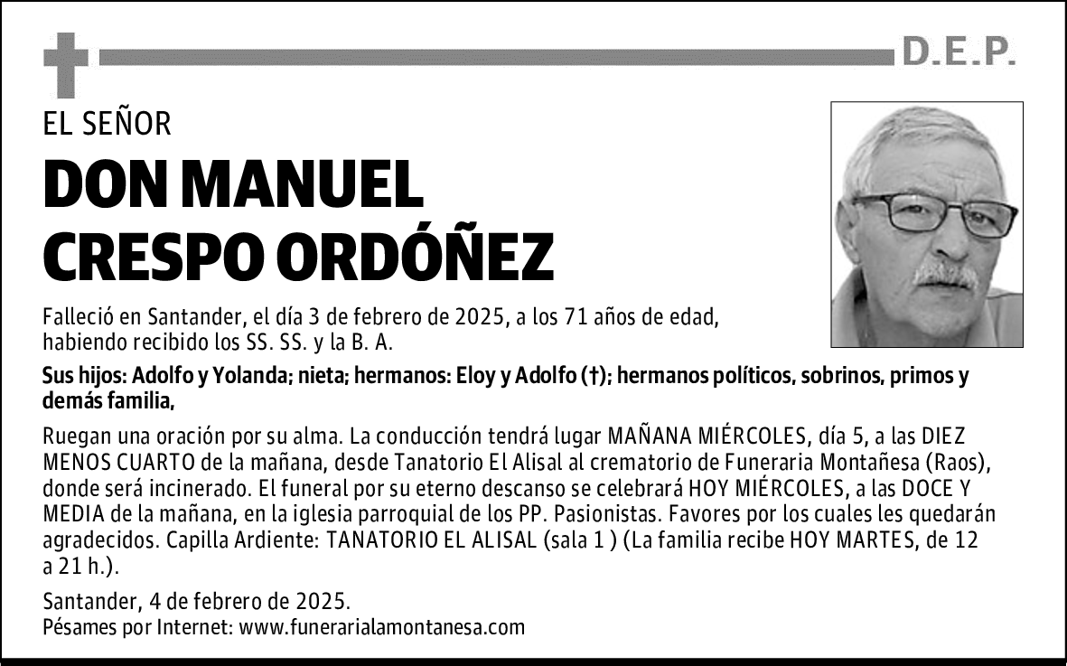 DON MANUEL CRESPO ORDÓÑEZ