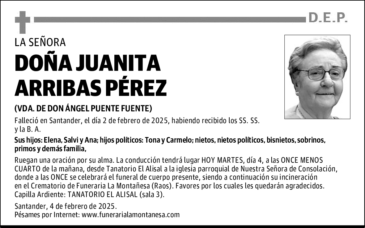 DOÑA JUANITA ARRIBAS PÉREZ