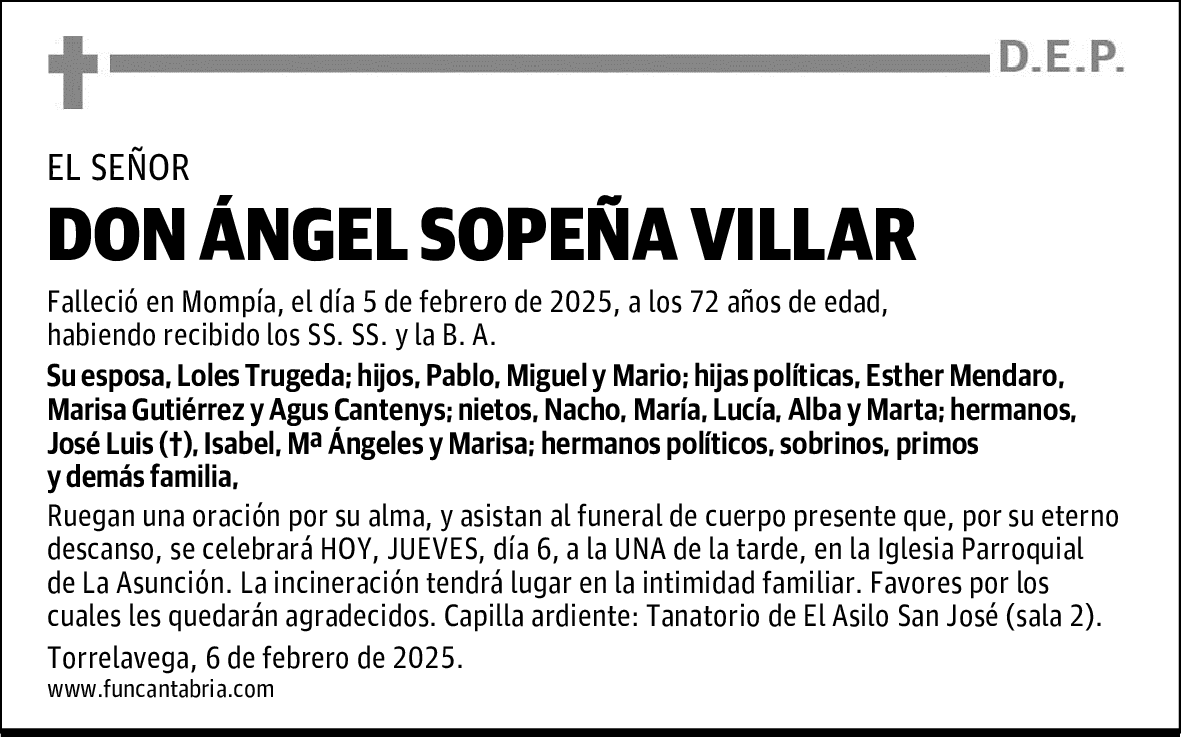DON ÁNGEL SOPEÑA VILLAR