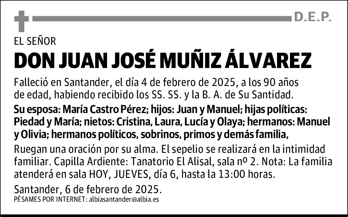 DON JUAN JOSÉ MUÑIZ ÁLVAREZ