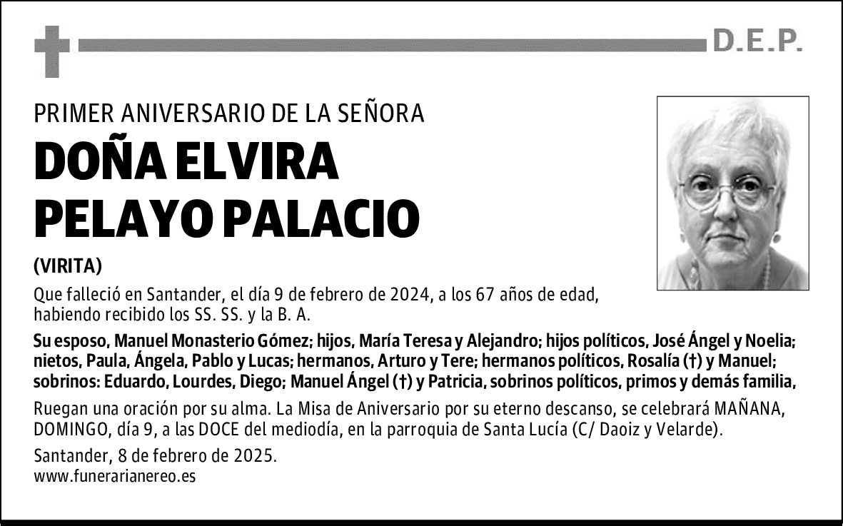 DOÑA ELVIRA PELAYO PALACIO