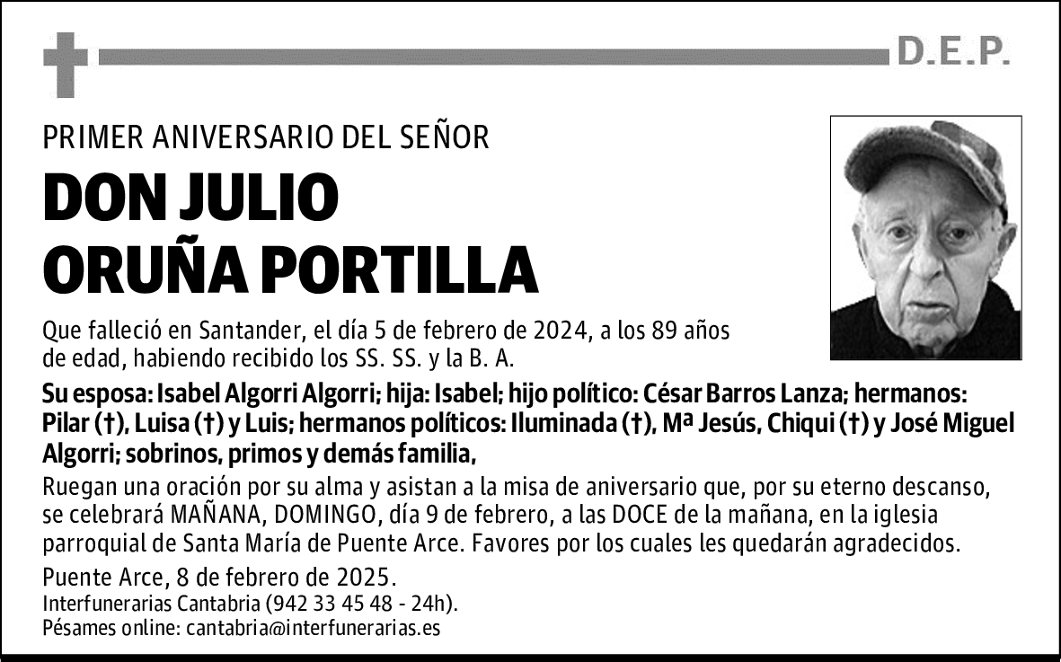 DON JULIO ORUÑA PORTILLA