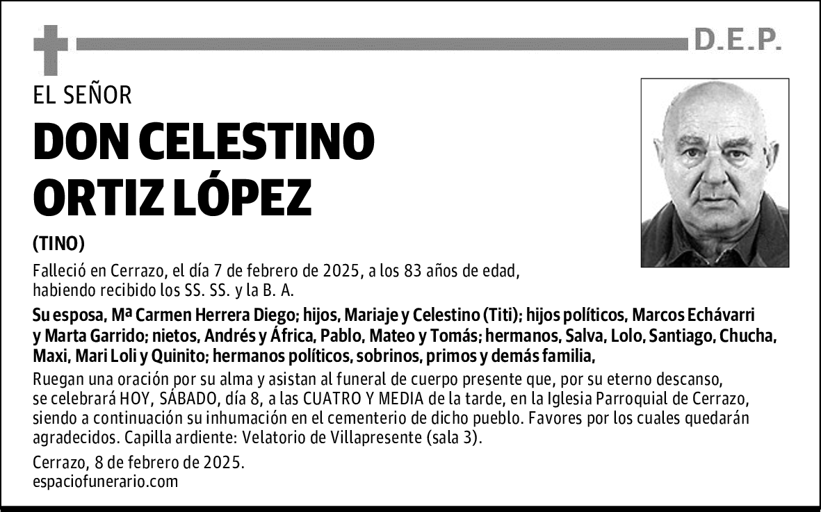 DON CELESTINO ORTIZ LÓPEZ