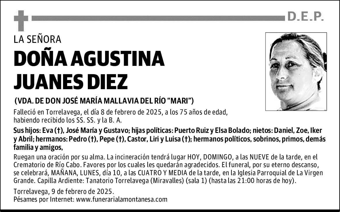 DOÑA AGUSTINA JUANES DIEZ