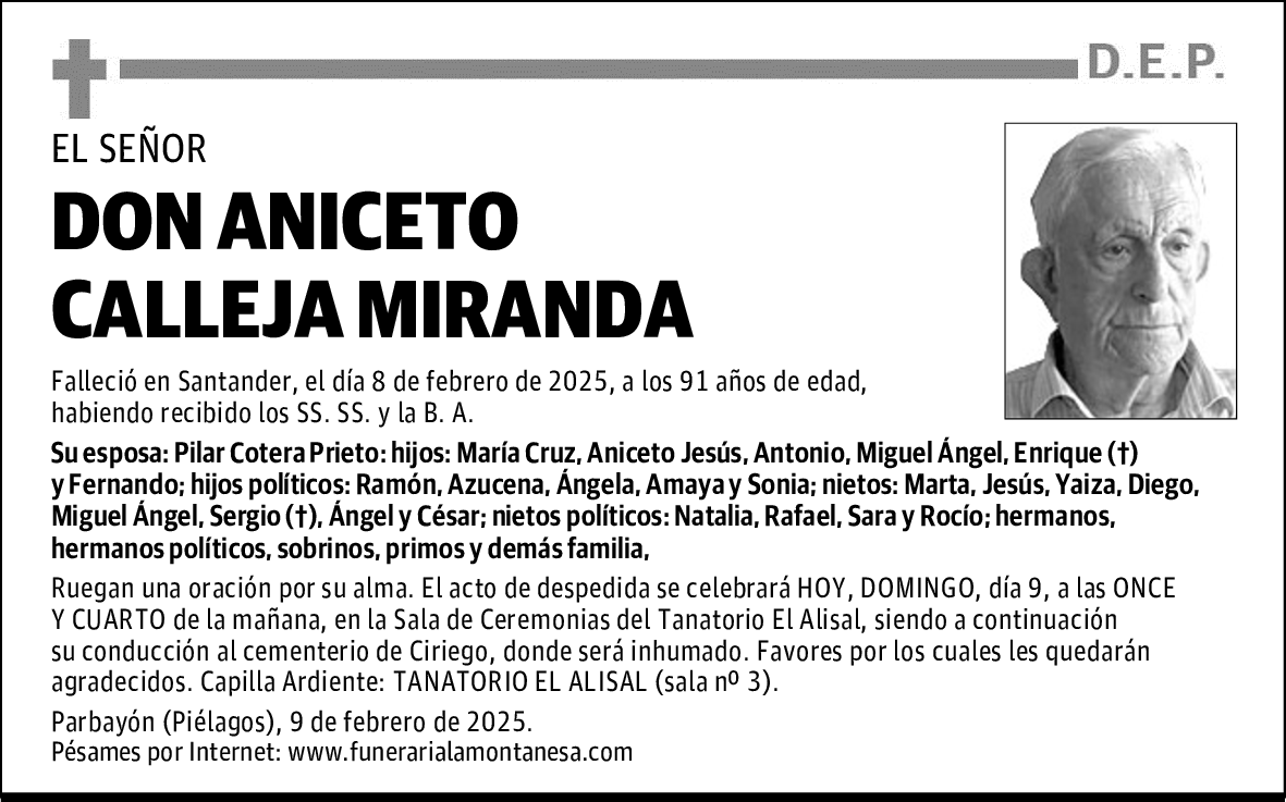 DON ANICETO CALLEJA MIRANDA