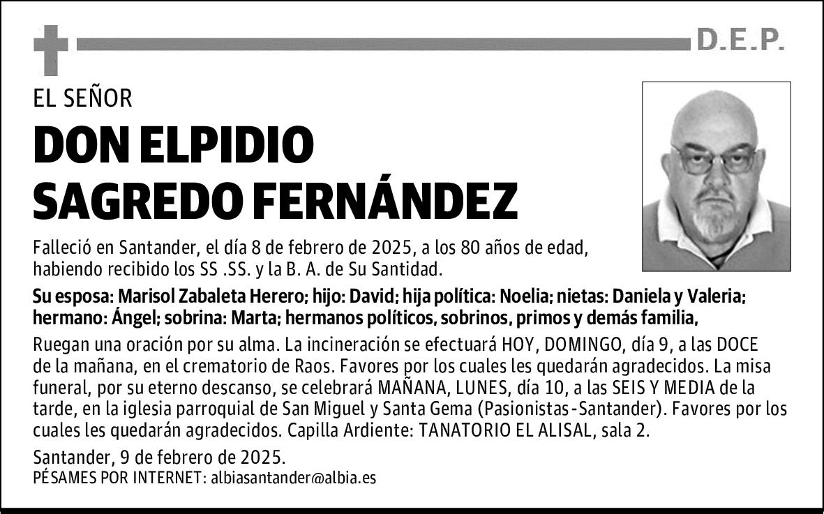 DON ELPIDIO SAGREDO FERNÁNDEZ