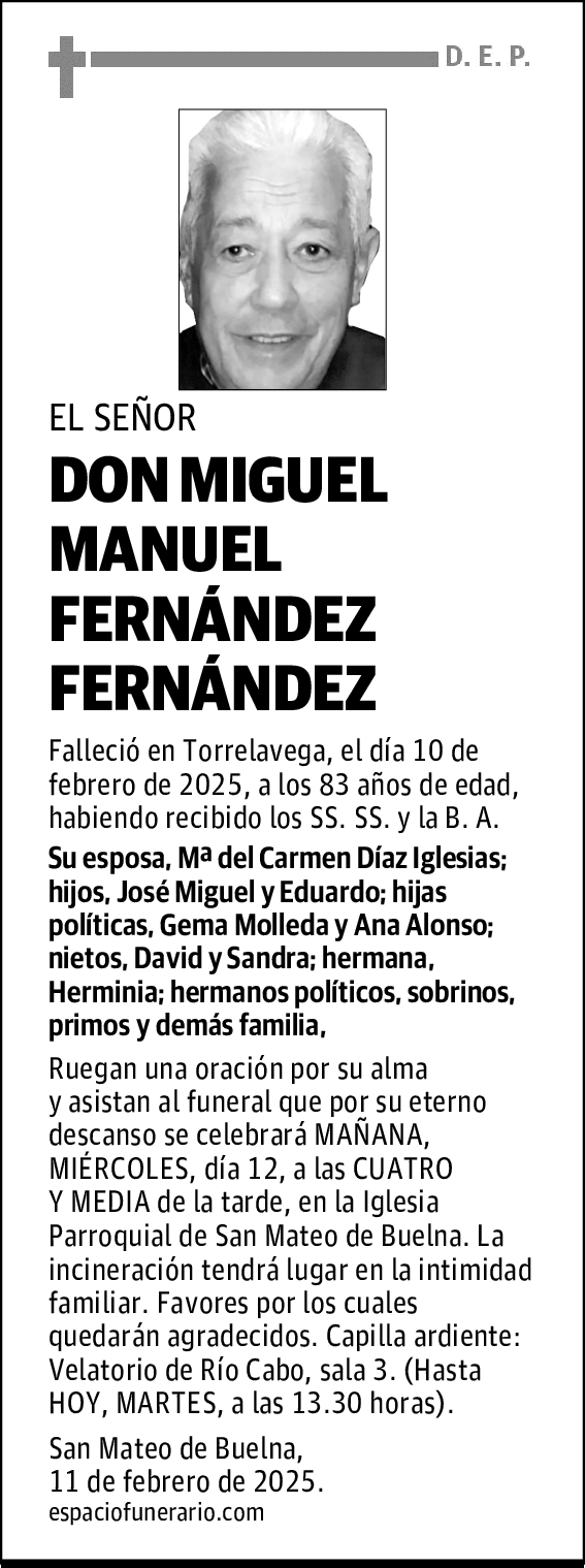 DON MIGUEL MANUEL FERNÁNDEZ FERNÁNDEZ