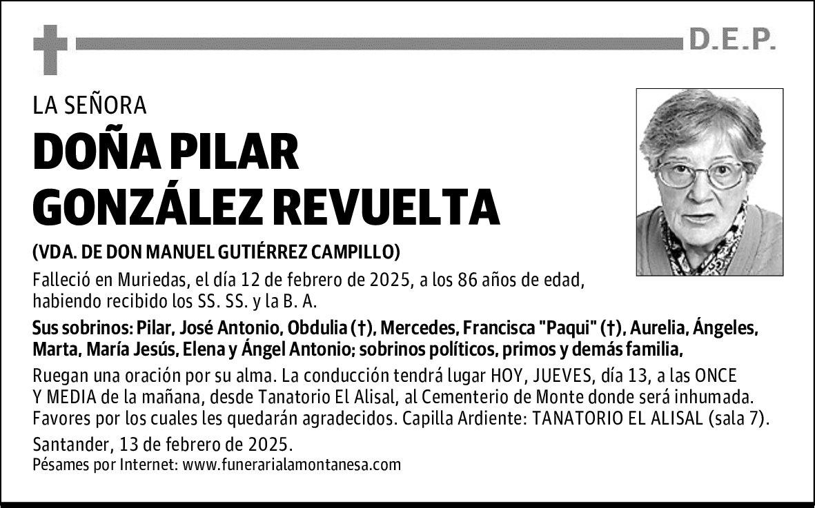 DOÑA PILAR GONZÁLEZ REVUELTA