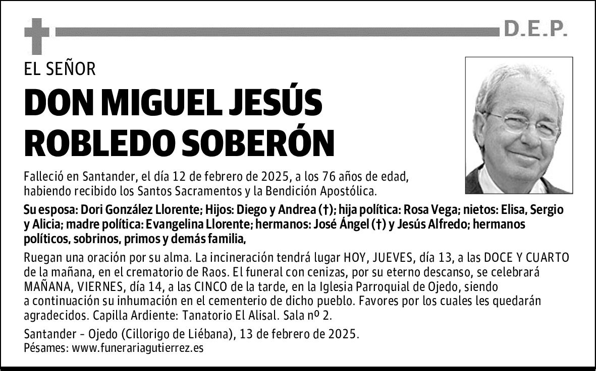 DON MIGUEL JESÚS ROBLEDO SOBERÓN