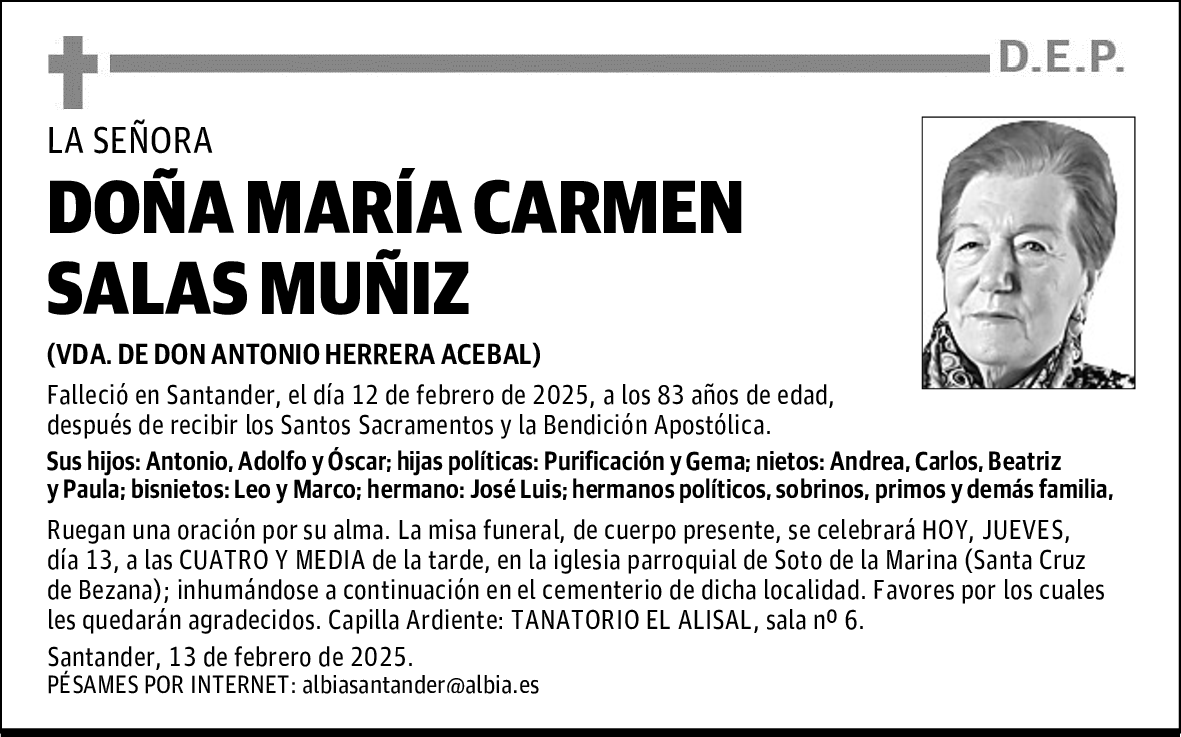 DOÑA MARÍA CARMEN SALAS MUÑIZ