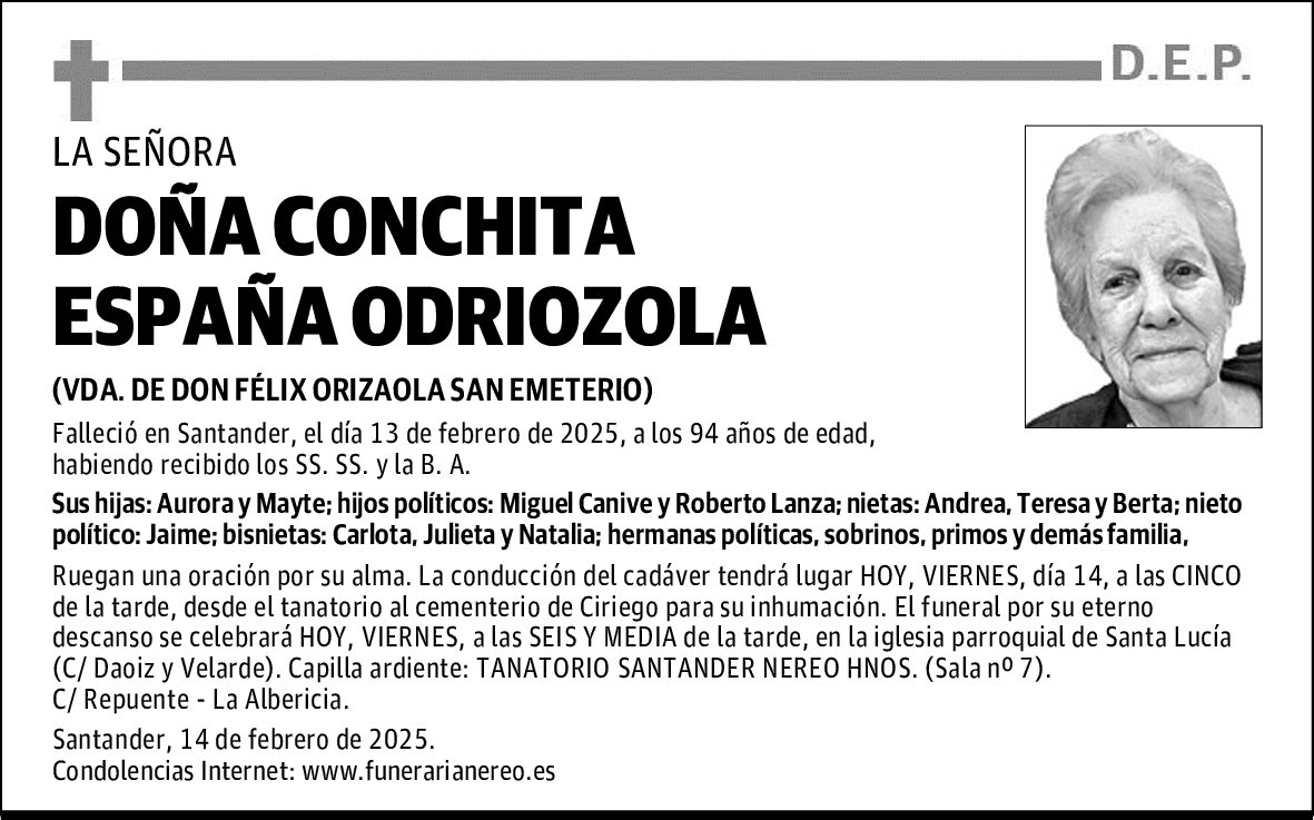 DOÑA CONCHITA ESPAÑA ODRIOZOLA