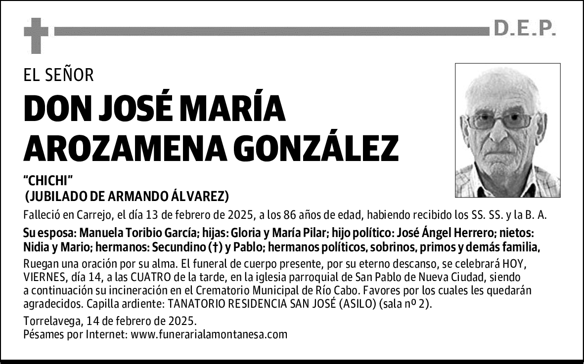 DON JOSÉ MARÍA AROZAMENA GONZÁLEZ