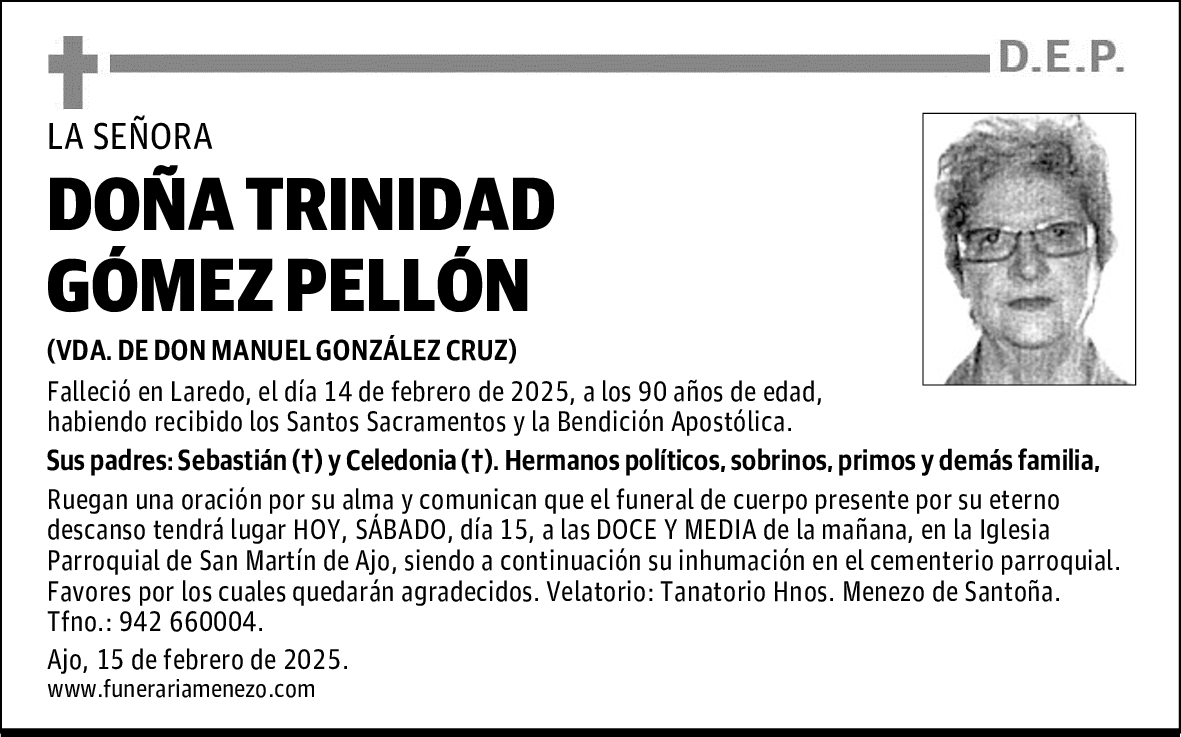 DOÑA TRINIDAD GÓMEZ PELLÓN