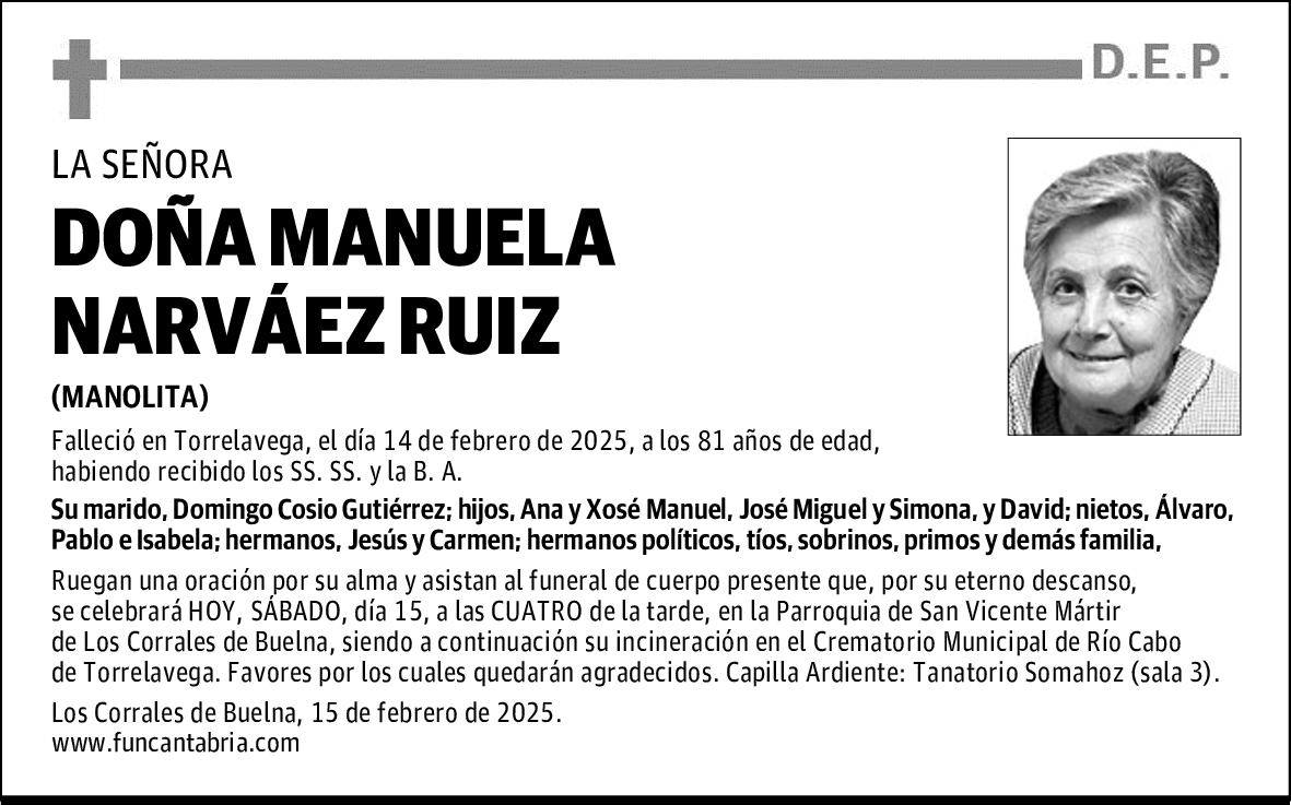 DOÑA MANUELA NARVÁEZ RUIZ