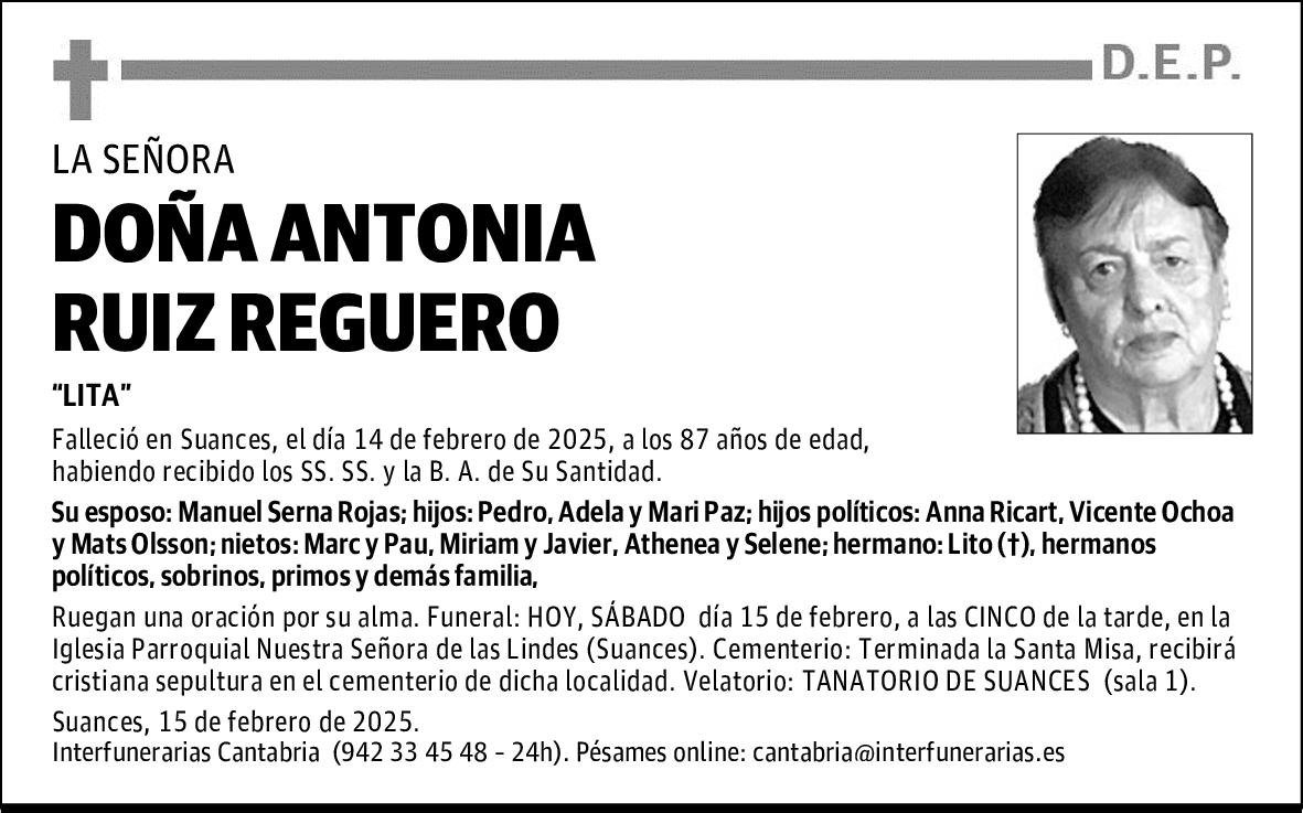 DOÑA ANTONIA RUIZ REGUERO