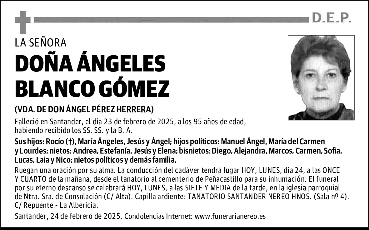 DOÑA ÁNGELES BLANCO GÓMEZ