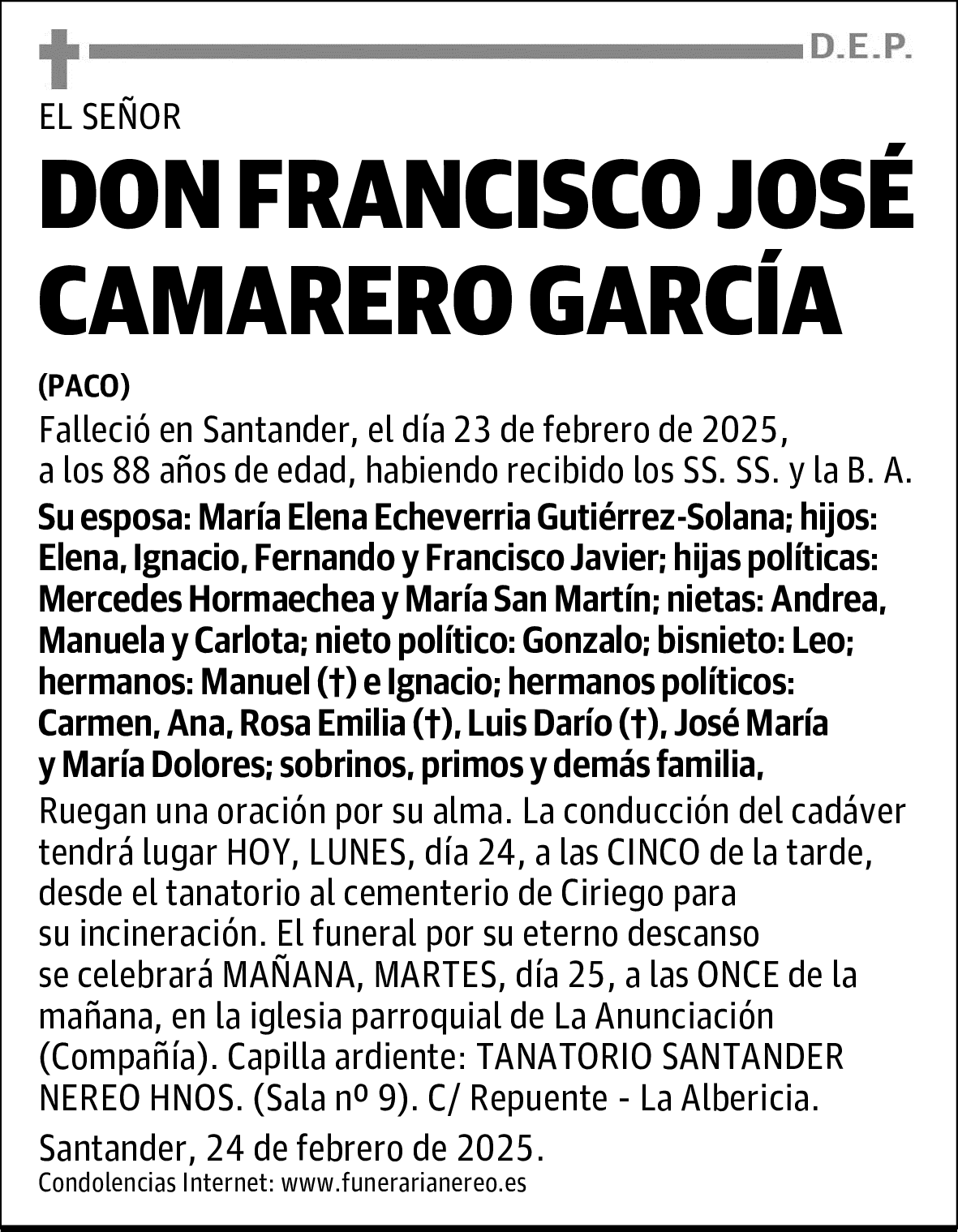 DON FRANCISCO JOSE CAMARERO GARCIA