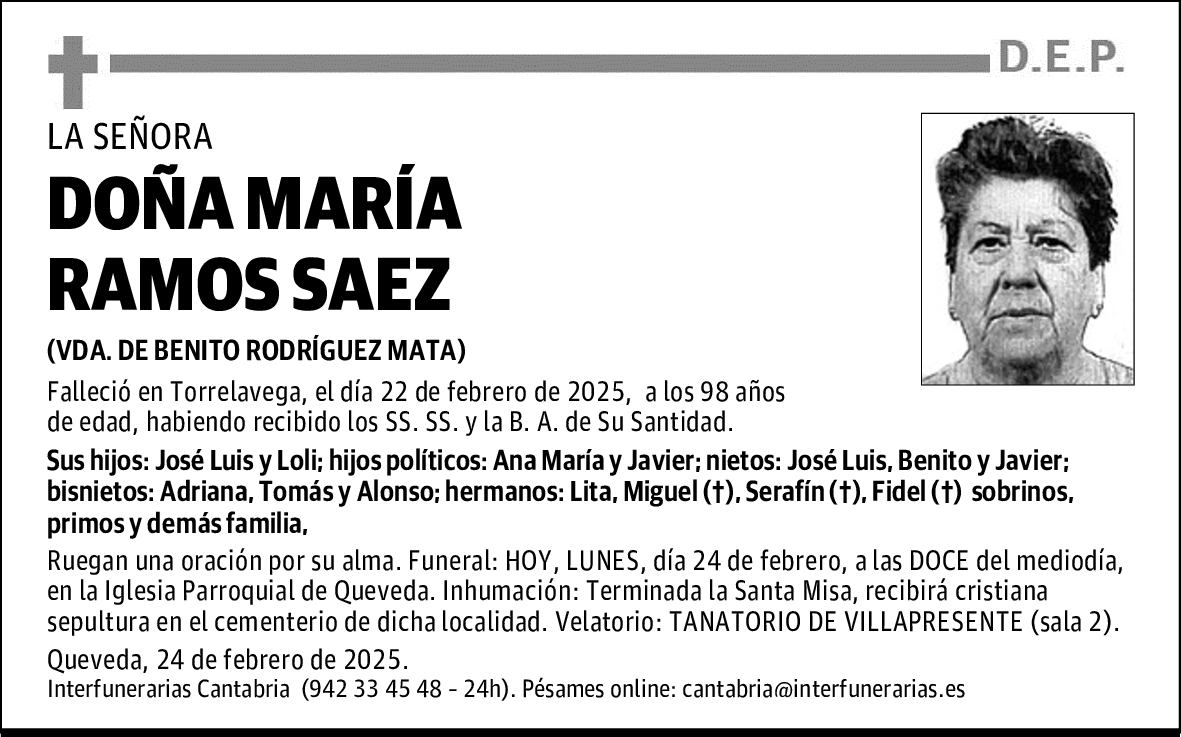 DOÑA MARÍA RAMOS SAEZ