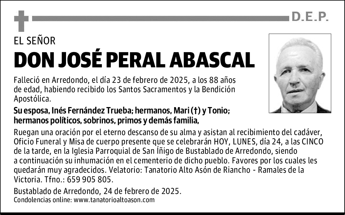 DON JOSÉ PERAL ABASCAL