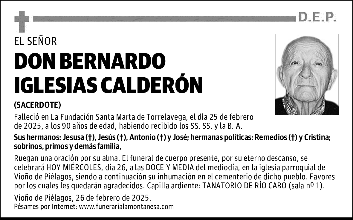 DON BERNARDO IGLESIAS CALDERÓN