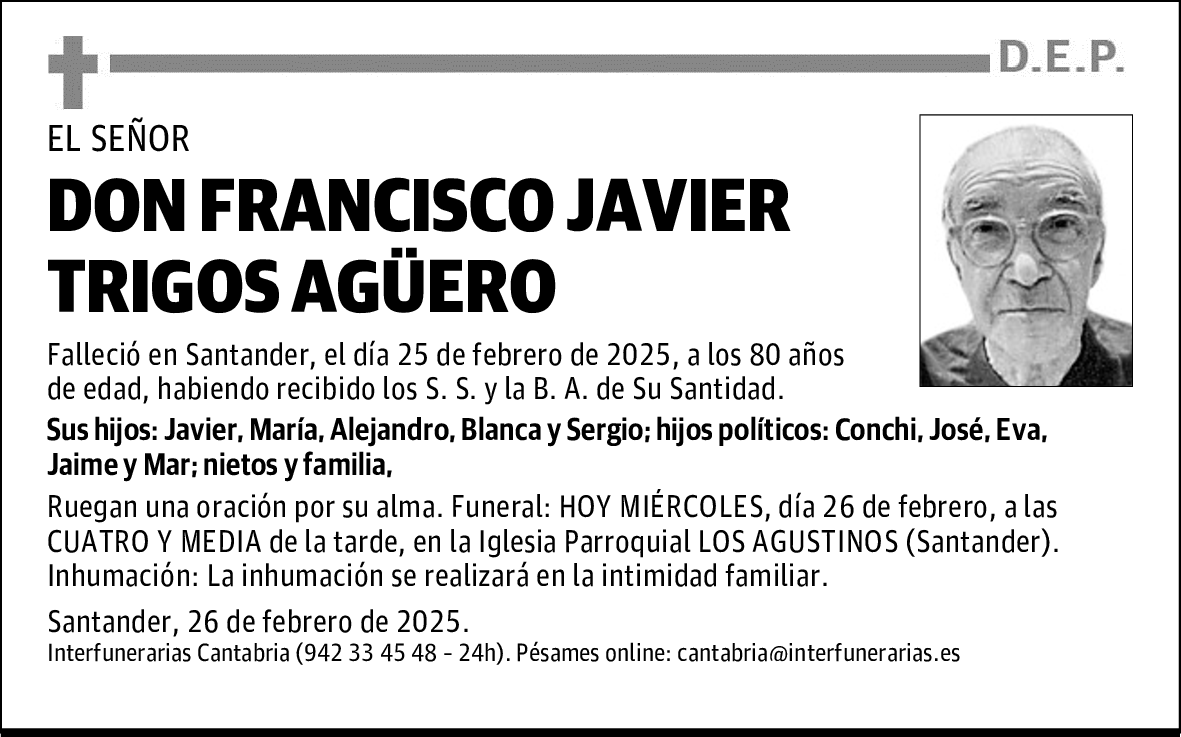 DON FRANCISCO JAVIER TRIGOS AGÜERO