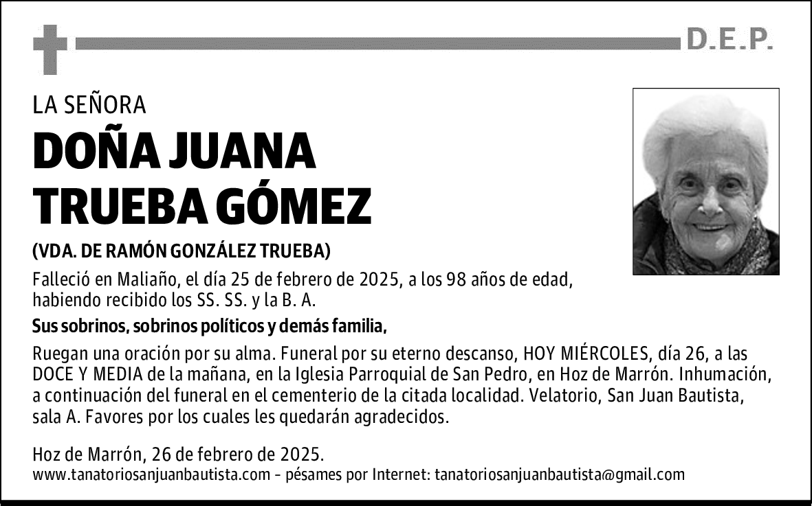 DOÑA JUANA TRUEBA GÓMEZ