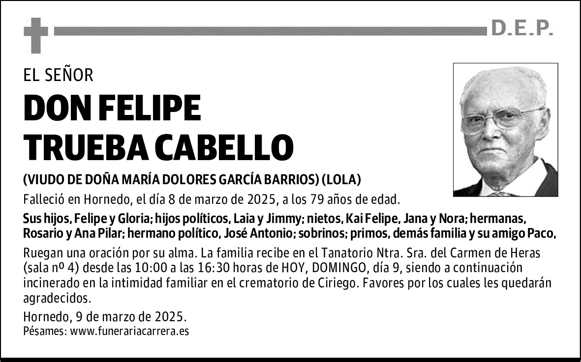 DON FELIPE TRUEBA CABELLO